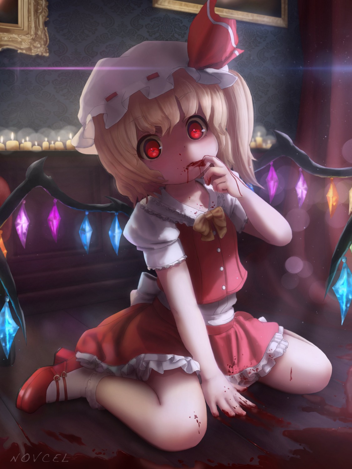 blood, flandre_scarlet, heels, novcel, touhou, wings