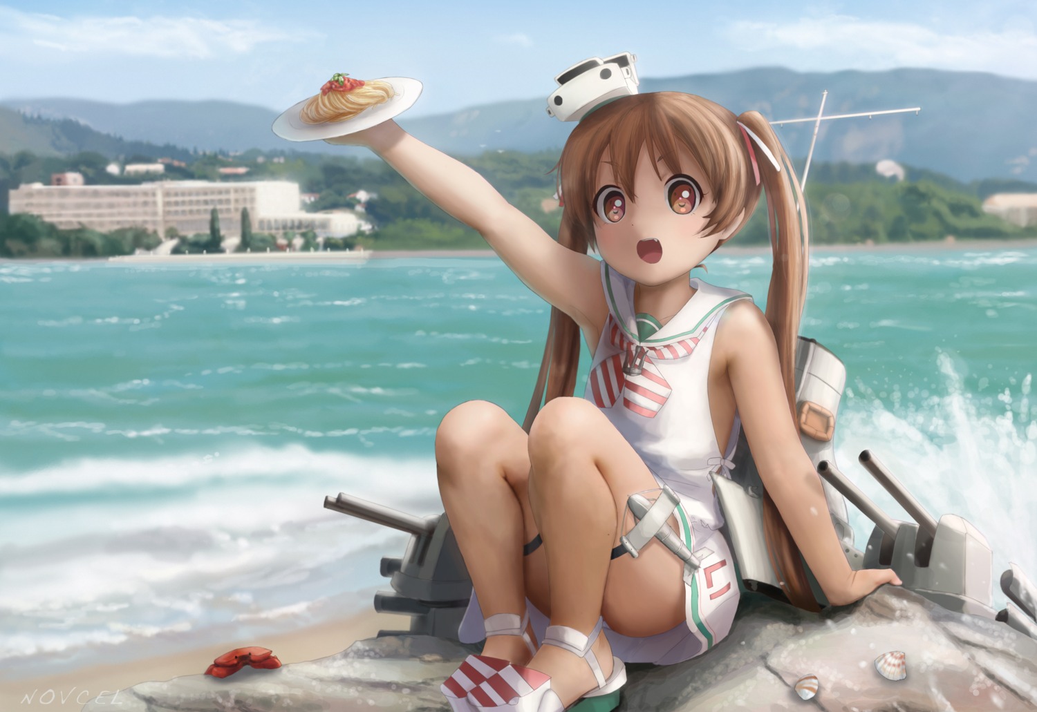 kantai_collection, libeccio_(kancolle), no_bra, novcel, pantsu, seifuku