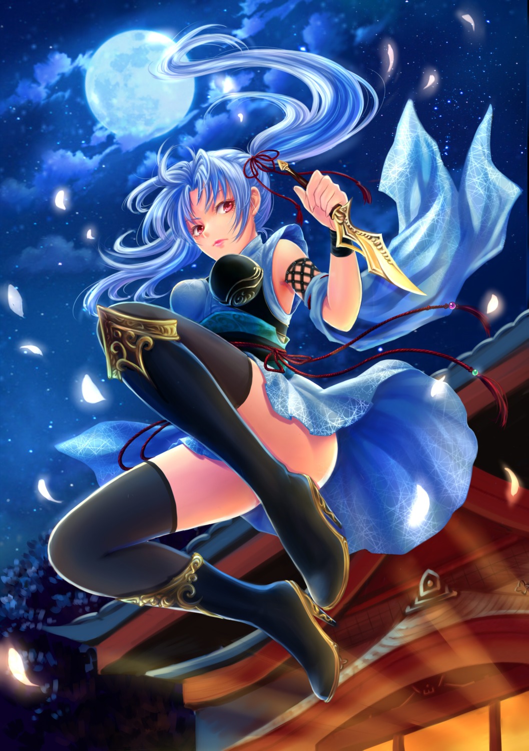 heels, no_bra, syrinxwell311, thighhighs, weapon