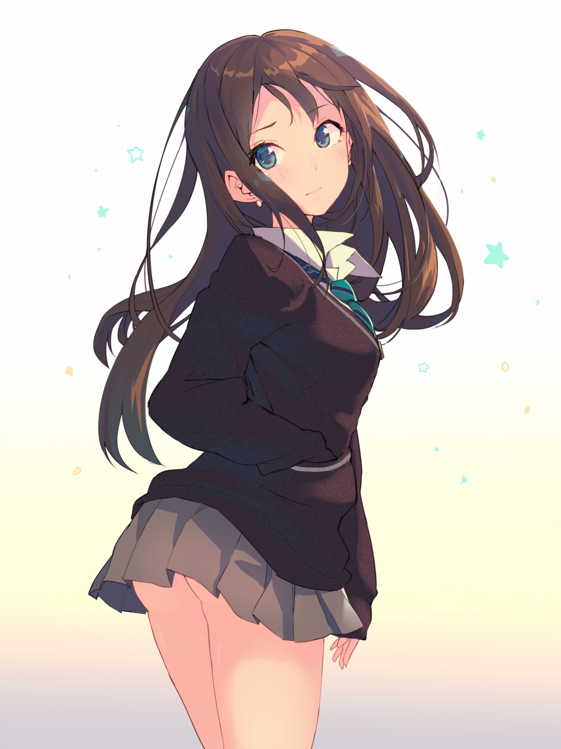 ass, nopan, seifuku, shibuya_rin, the_idolm@ster, the_idolm@ster_cinderella_girls, yoo_(tabi_no_shiori)