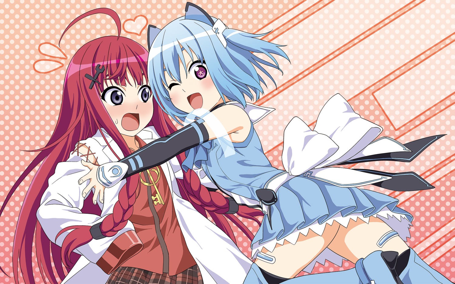 1000-chan, aliasing, dr._mirio, hiroyuki_(artist), oizumi, thighhighs, wallpaper