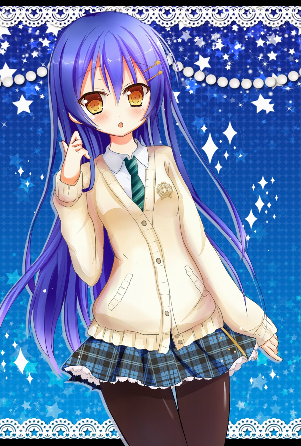 kiyui, love_live!, love_live!_(series), pantyhose, seifuku, sonoda_umi, sweater