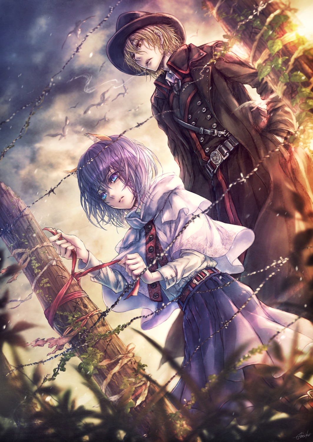 animal_ears, lira_mist, smoking
