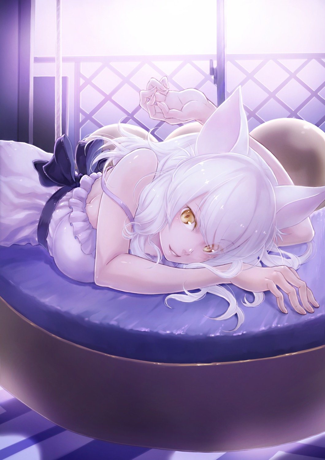 animal_ears, bakemonogatari, black_hanekawa, dress, hanekawa_tsubasa, lira_mist, monogatari_(series)