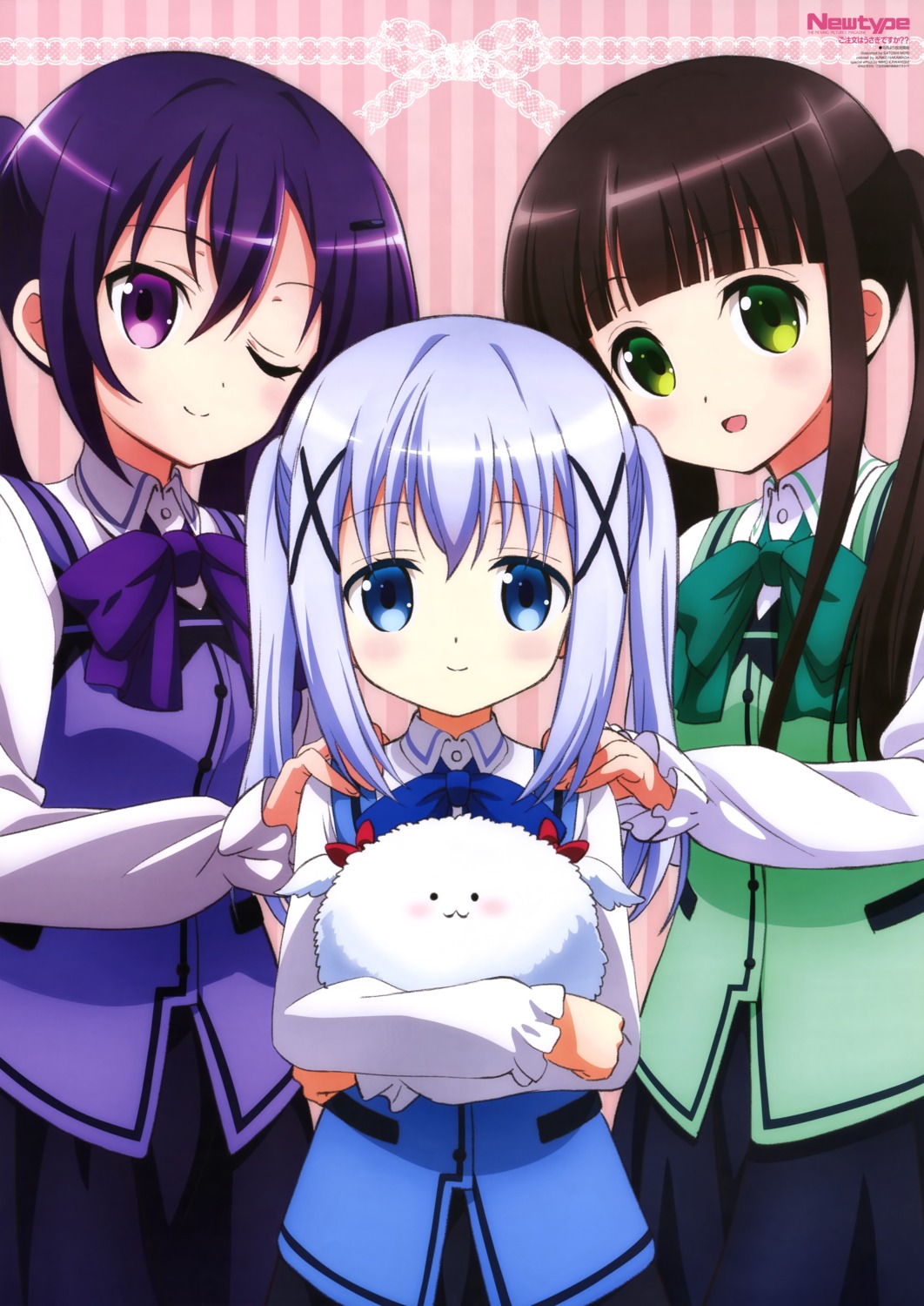 gochuumon_wa_usagi_desu_ka?, kafuu_chino, mori_satoshi, tedeza_rize, tippy_(gochiusa), ujimatsu_chiya