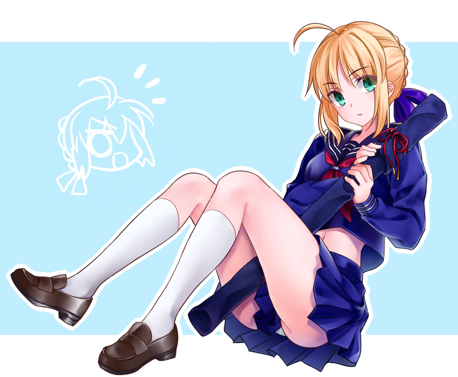 artoria_pendragon_(fate), fate/stay_night, ha84no, pantsu, seifuku