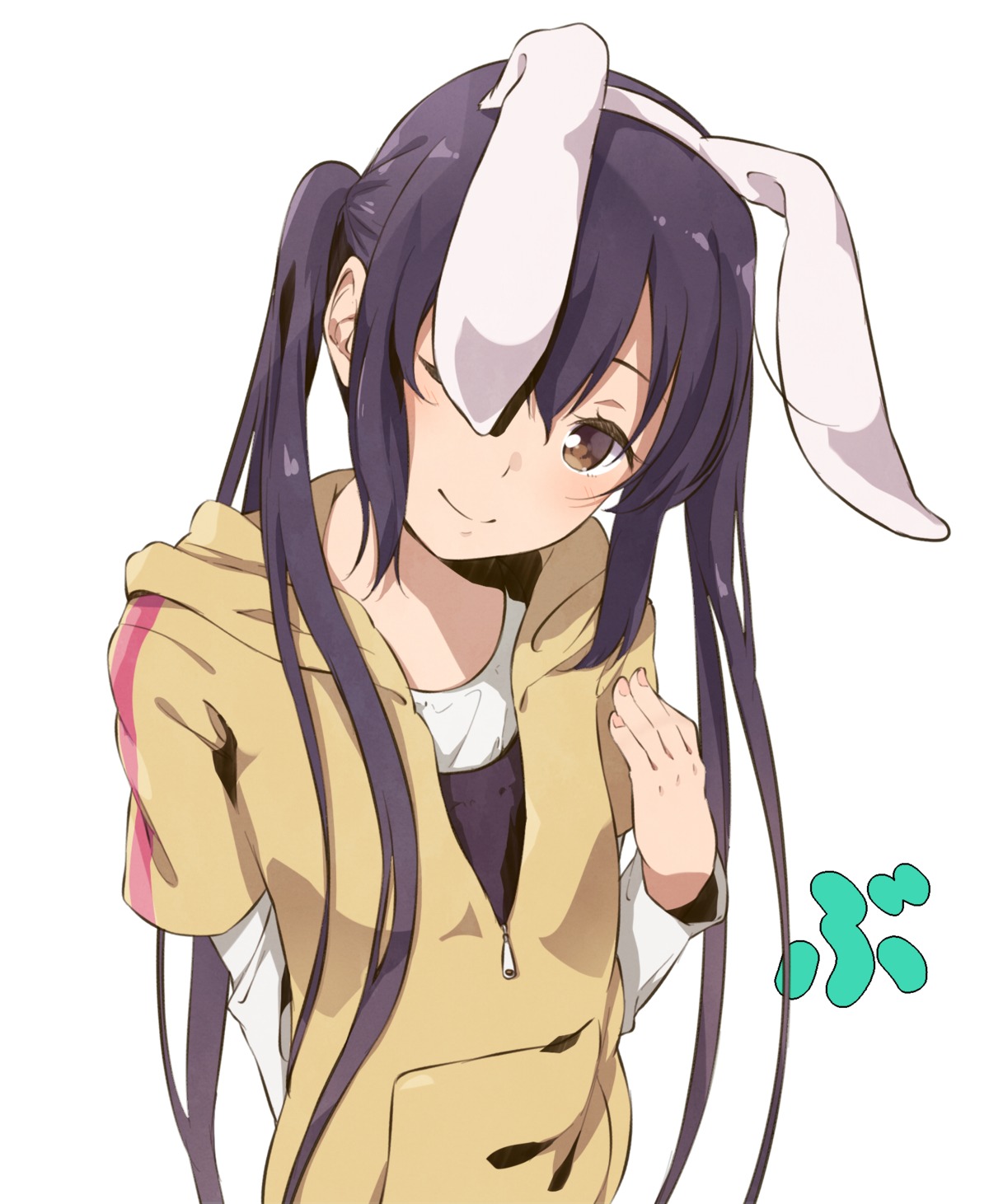 animal_ears, bunny_ears, haine, k-on!, nakano_azusa, open_shirt