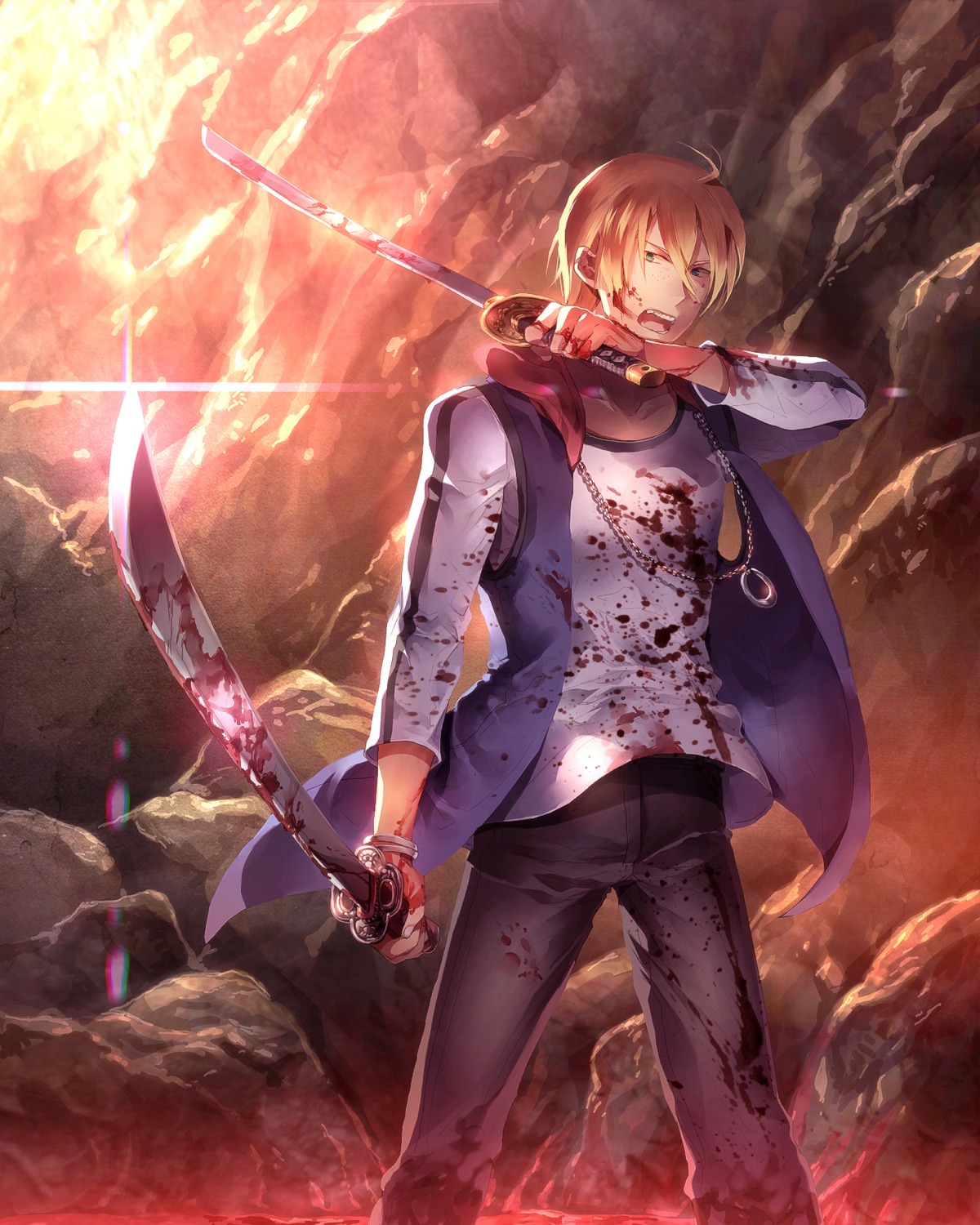 blood, domon_seijirou, fukai_ni_nemuru_oujo_no_abaddon, male, sunakumo, sword
