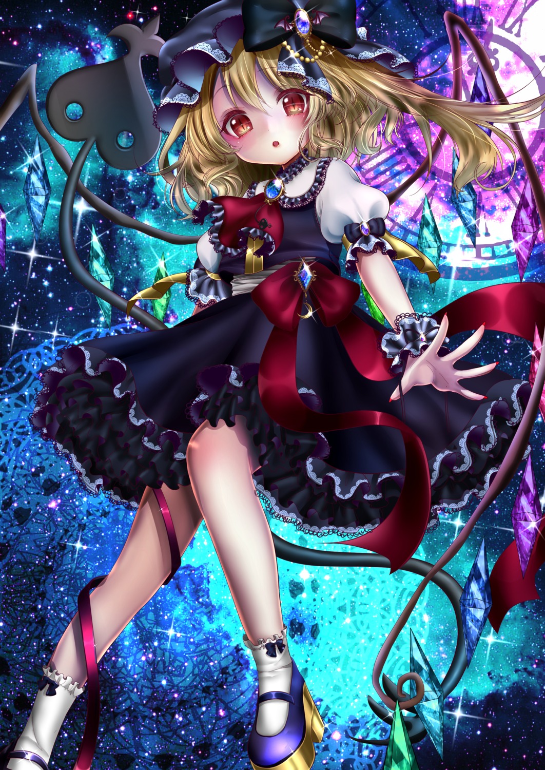 dress, flandre_scarlet, heels, shanghai_bisu, touhou, wings
