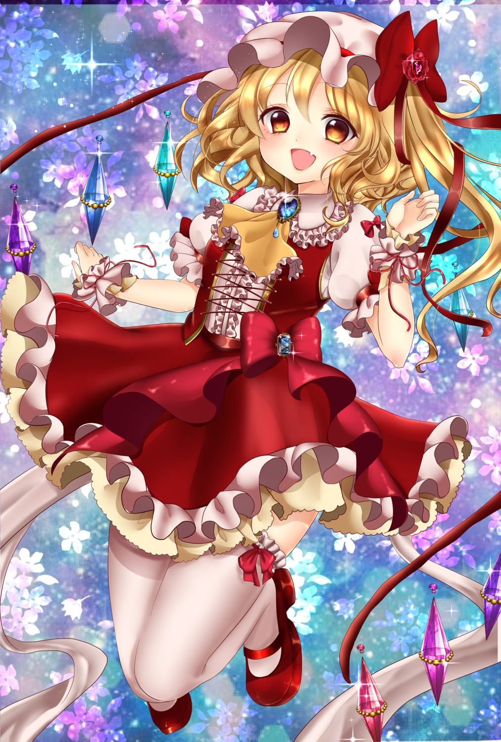 flandre_scarlet, shanghai_bisu, thighhighs, touhou, wings