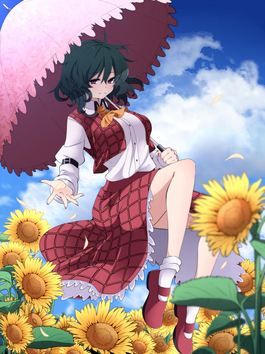 kazami_yuuka, rihito_(usazukin), touhou, umbrella