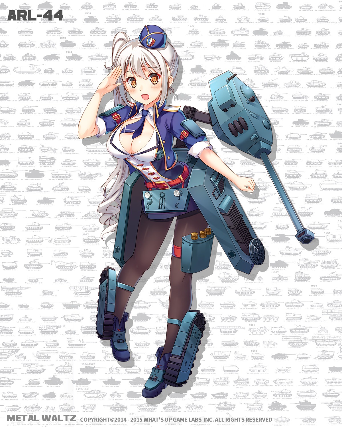anthropomorphization, cleavage, metal_waltz, open_shirt, pantyhose, uniform, yongheng_zhi_wu
