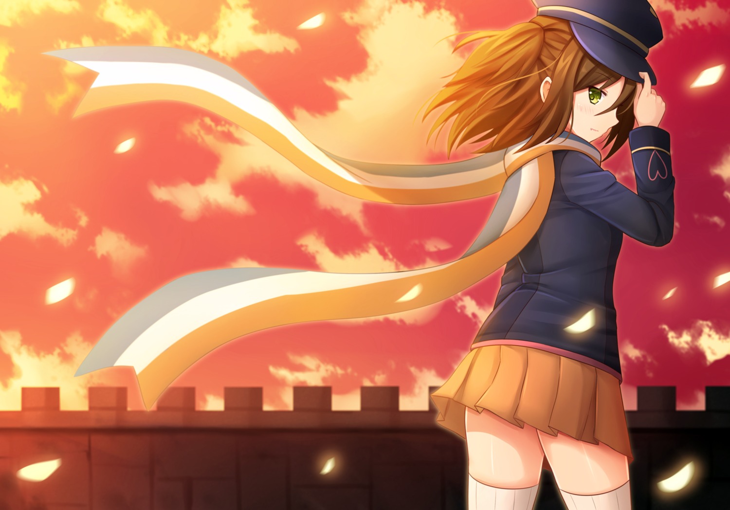 kazenokaze, nikaidou_mari, seifuku, taimadou_gakuen_35_shiken_shoutai, thighhighs