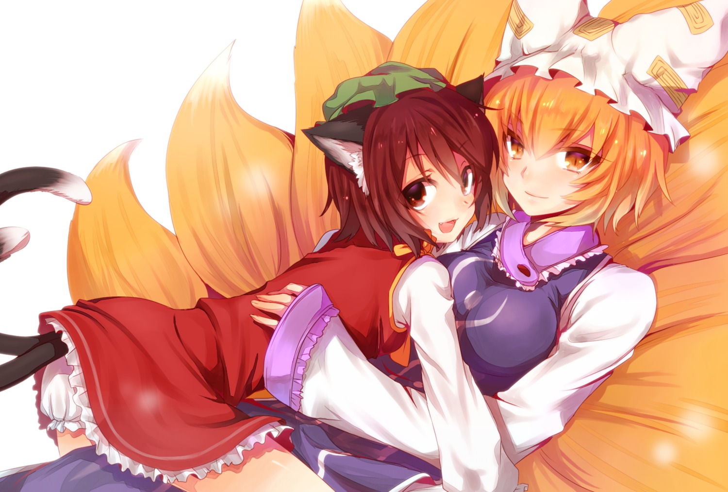 animal_ears, bloomers, chen, kapiora, kitsune, nekomimi, tail, touhou