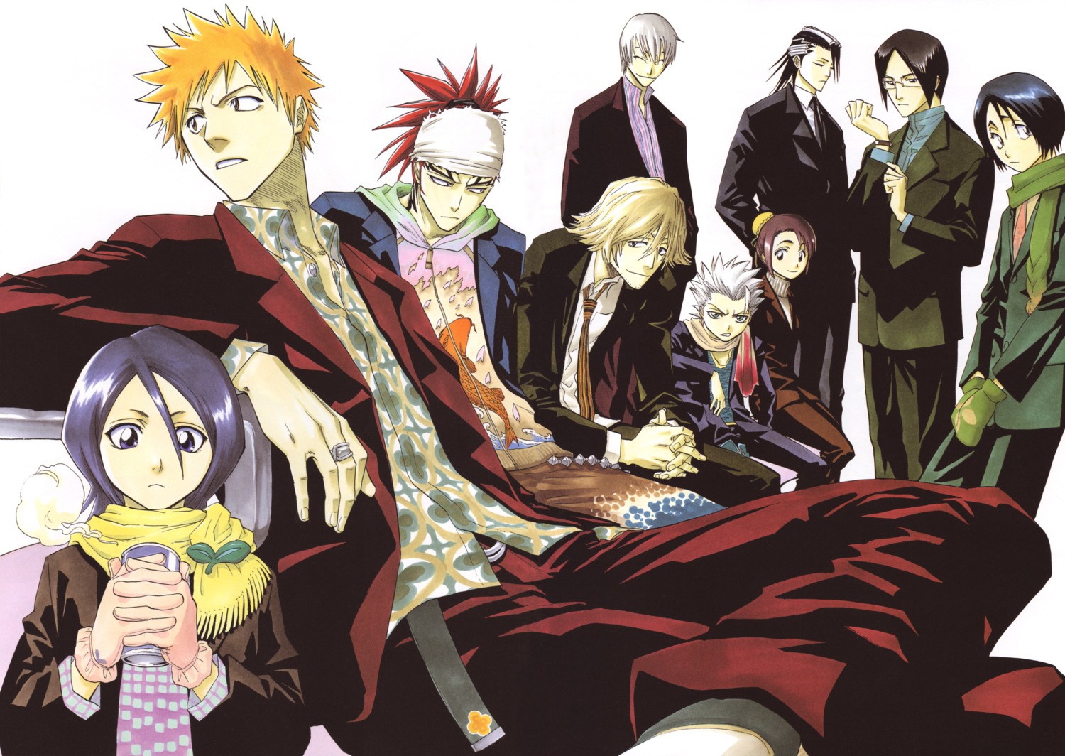 abarai_renji, bleach, hinamori_momo, hitsugaya_toushirou, ichimaru_gin, kubo_tite, kuchiki_byakuya, kuchiki_rukia