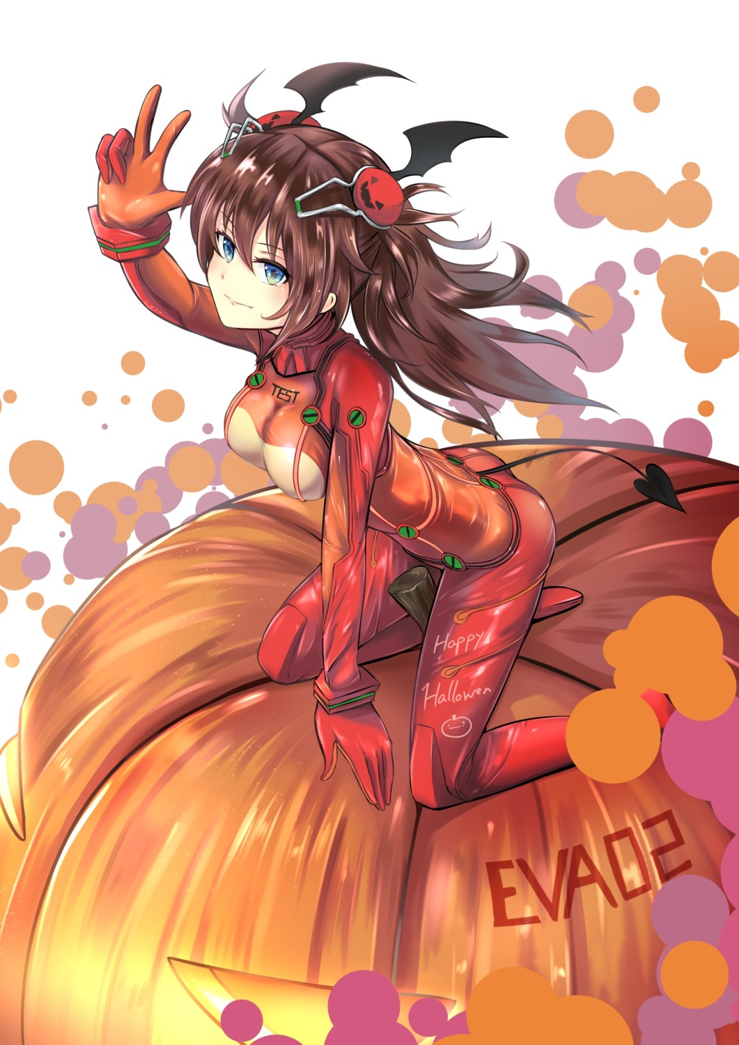 ase_tou_mi_kaameru, bodysuit, halloween, neon_genesis_evangelion, souryuu_asuka_langley, tail