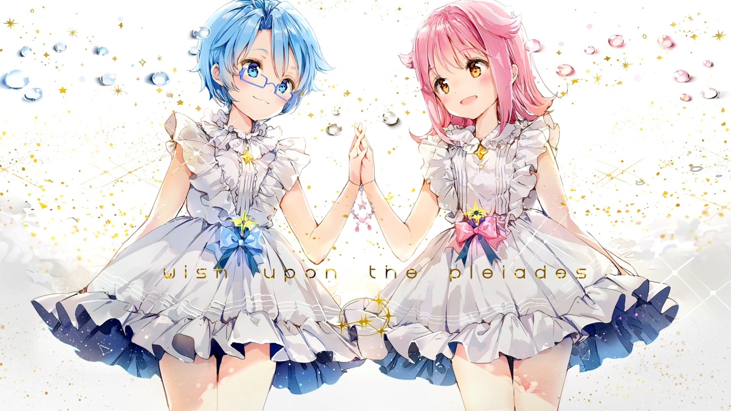 anmi, aoi_(houkago_no_pleiades), dress, houkago_no_pleiades, megane, subaru_(houkago_no_pleiades)