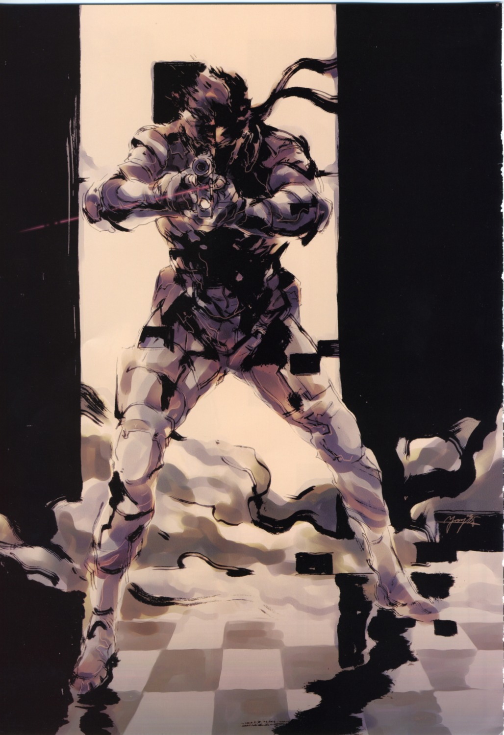 binding_discoloration, fixme, gun, male, metal_gear, shinkawa_yoji, solid_snake