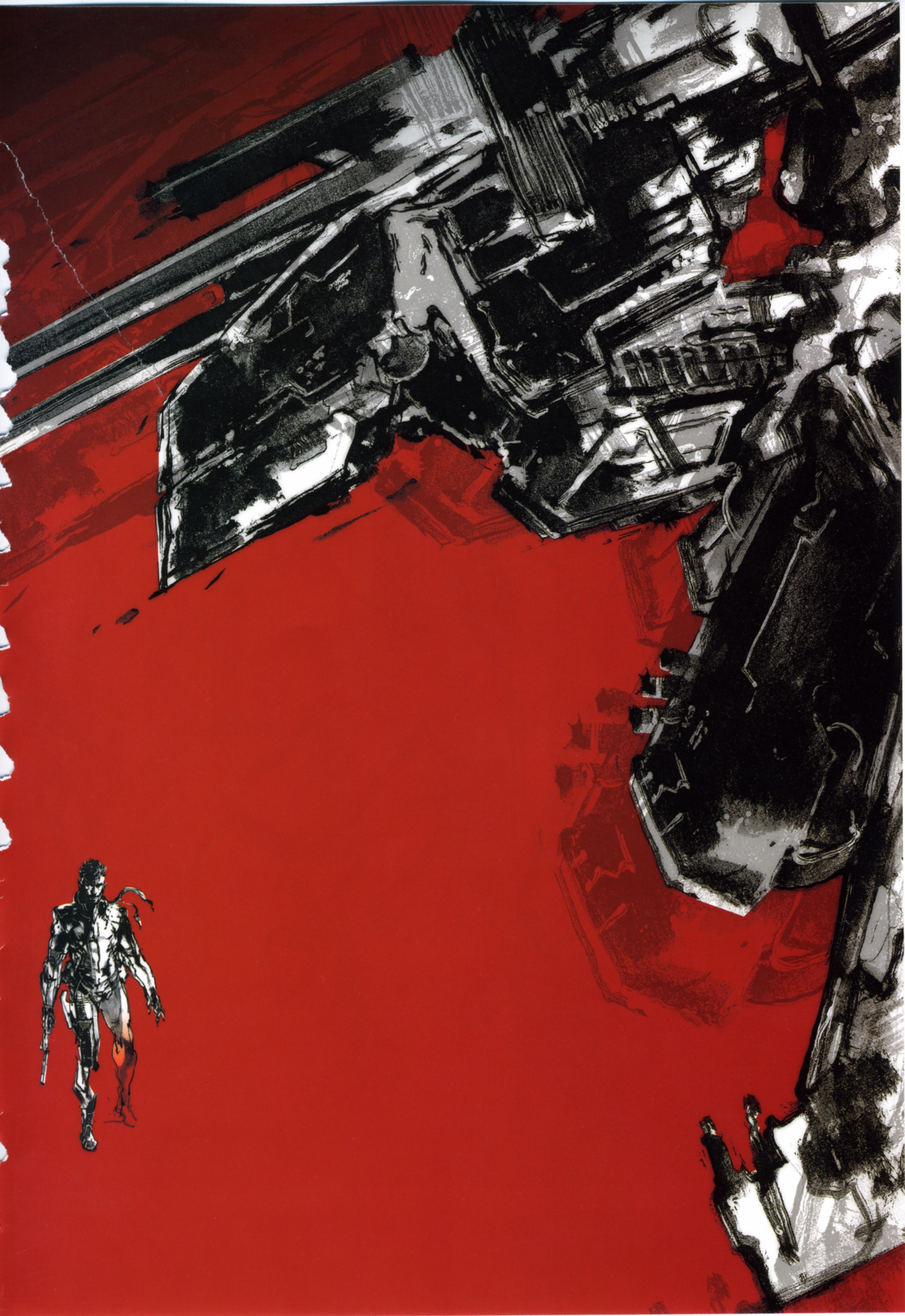 binding_discoloration, fixme, gun, konami, male, mecha, metal_gear, metal_gear_rex, metal_gear_solid, shinkawa_yoji, solid_snake