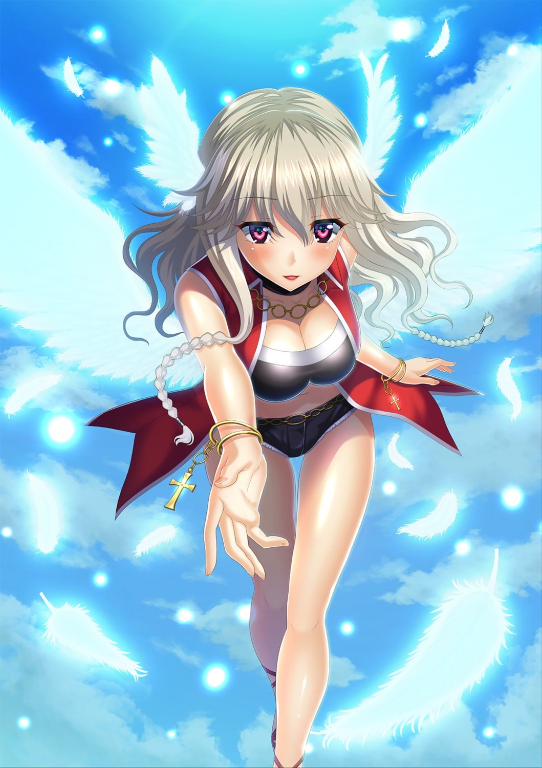 cleavage, in_vitro_shoujo, open_shirt, tadano_akira, wings