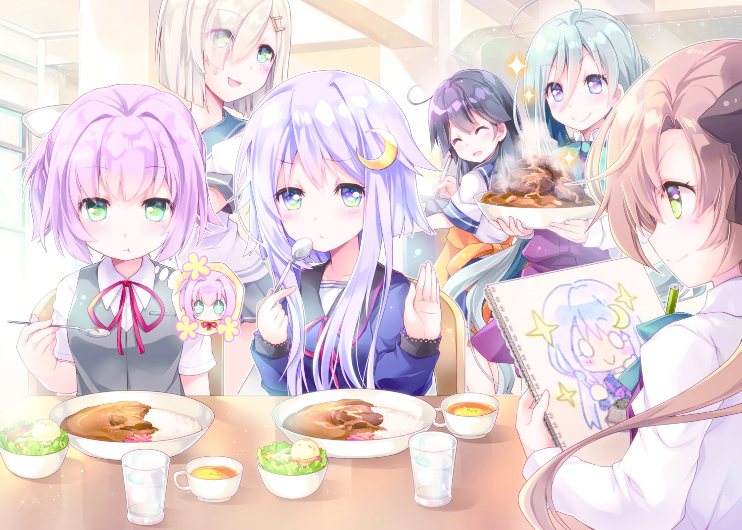 akigumo_(kancolle), ayuya_naka_no_hito, hamakaze_(kancolle), kantai_collection, kiyoshimo_(kancolle), seifuku, shiranui_(kancolle), ushio_(kancolle)