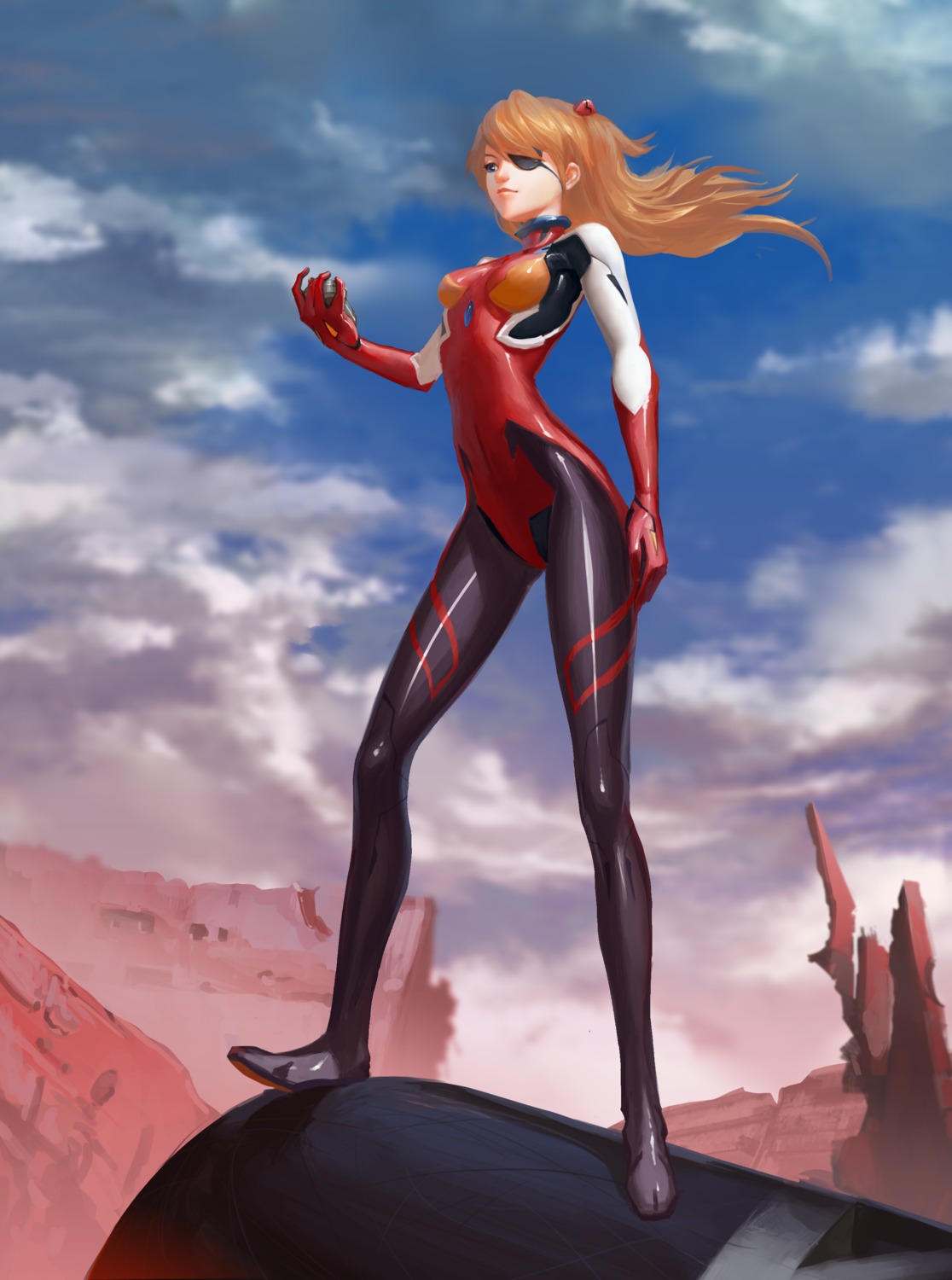 bodysuit, eyepatch, neon_genesis_evangelion, reisun001, souryuu_asuka_langley