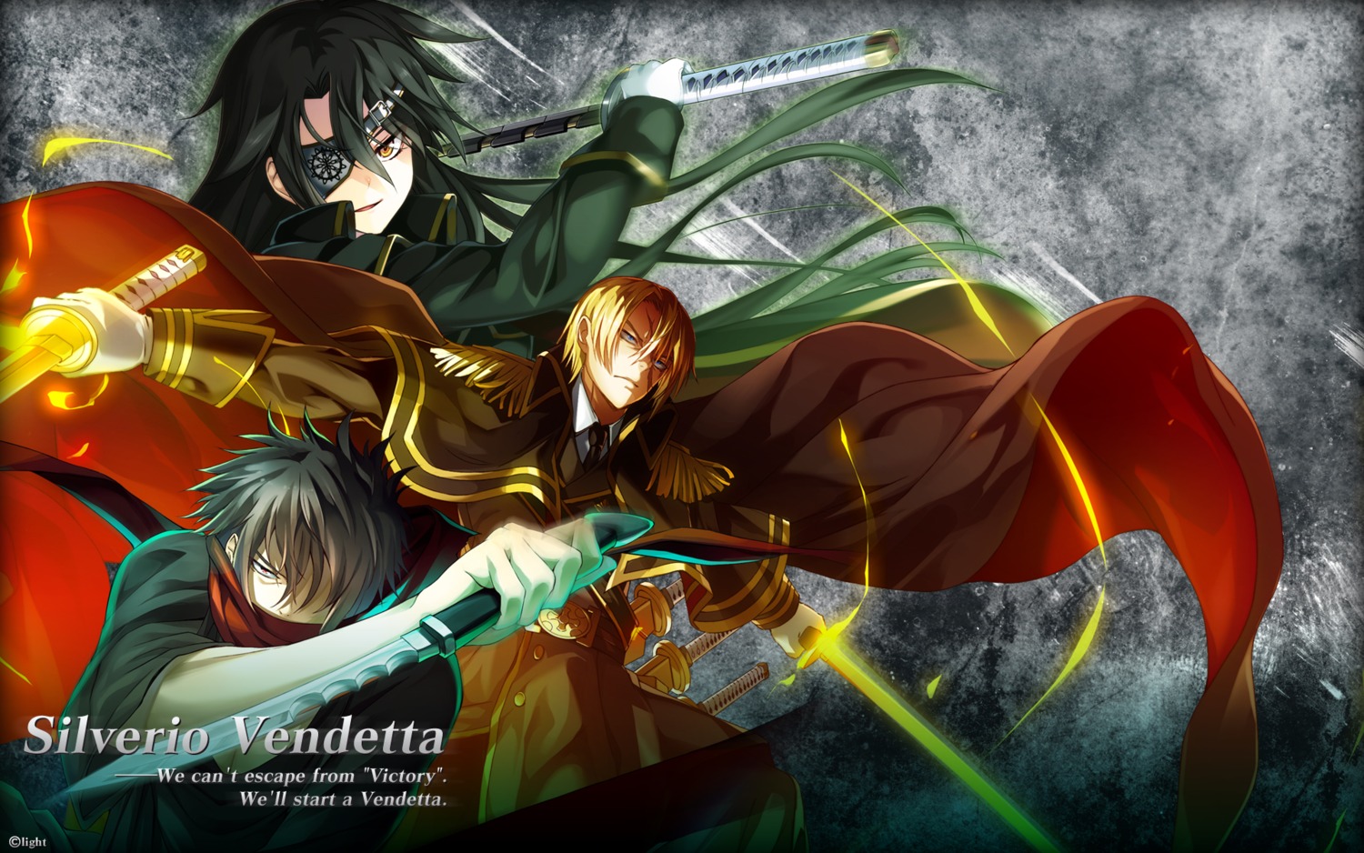eyepatch, light, silverio_vendetta, sword, tagme, uniform, wallpaper, weapon