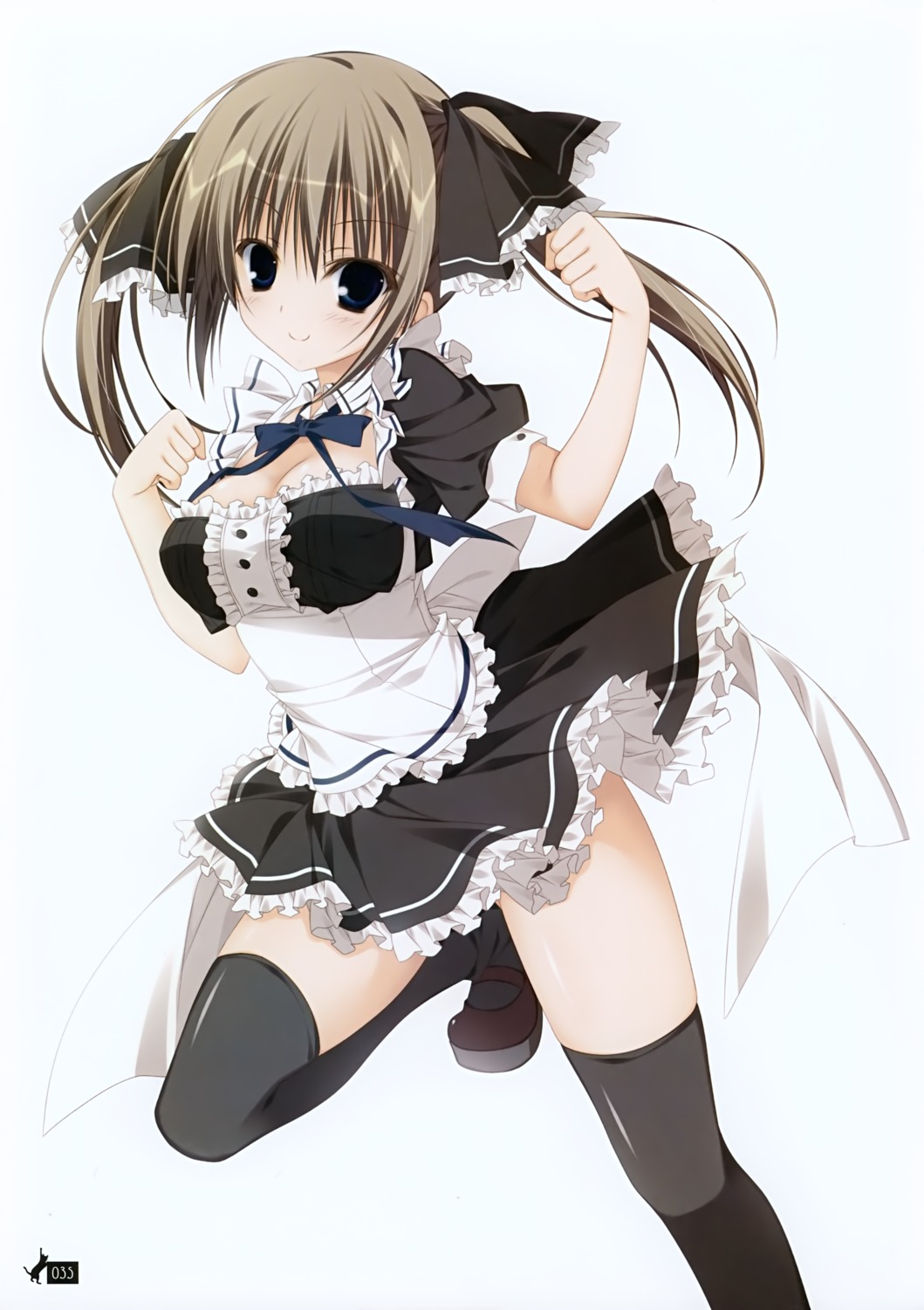 cleavage, inugami_kira, maid, seitokai_no_ichizon, shiina_minatsu, thighhighs