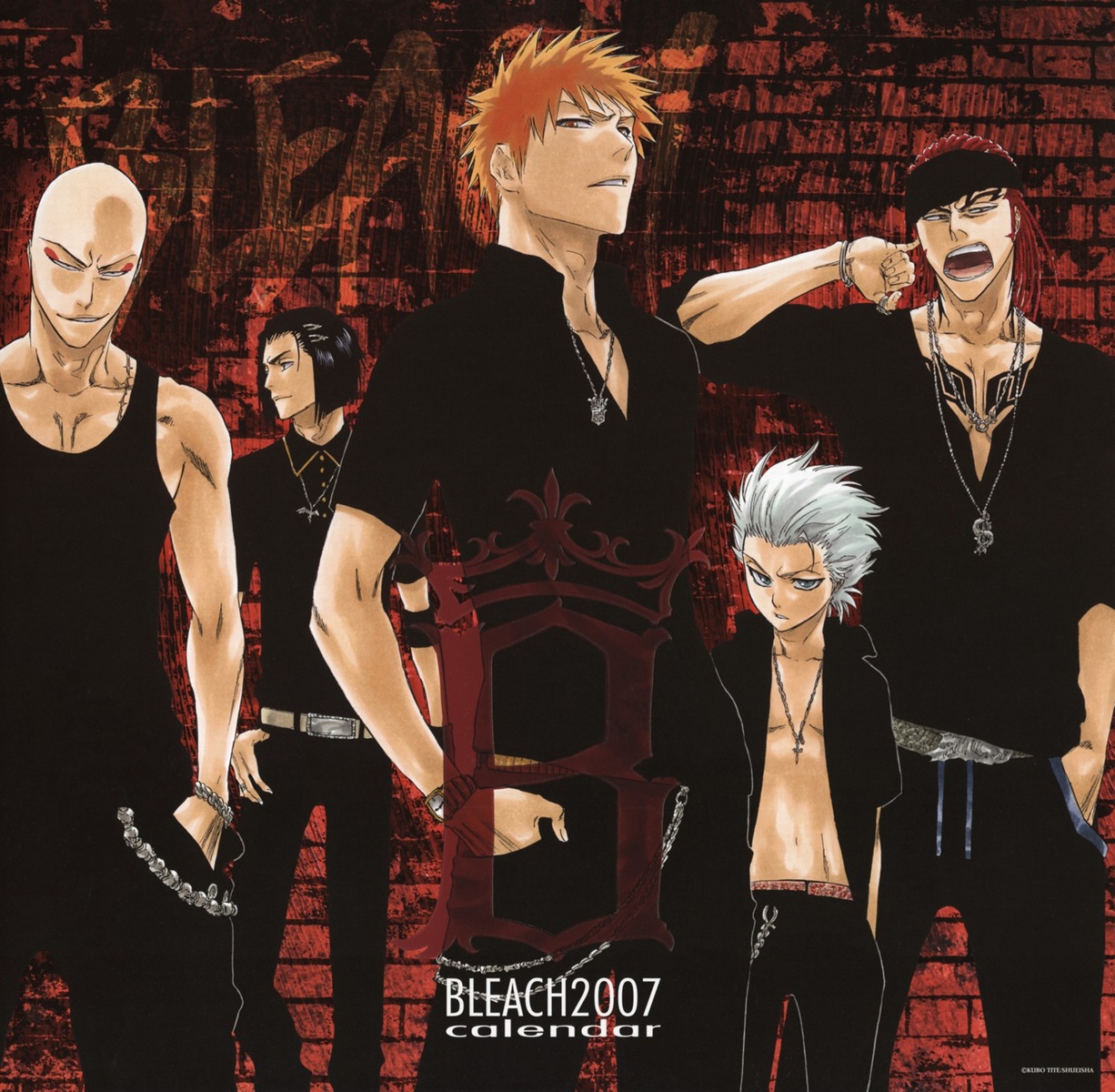 abarai_renji, ayasegawa_yumichika, bleach, hitsugaya_toushirou, kubo_tite, kurosaki_ichigo, madarame_ikkaku, male