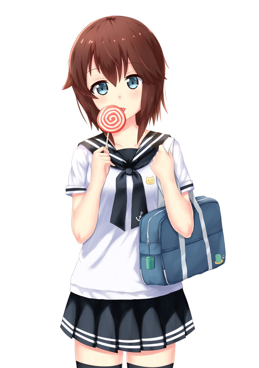 rumaki, seifuku, thighhighs