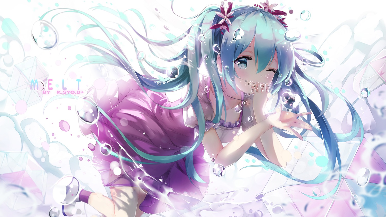 asahi_kuroi, dress, hatsune_miku, melt_(vocaloid), vocaloid