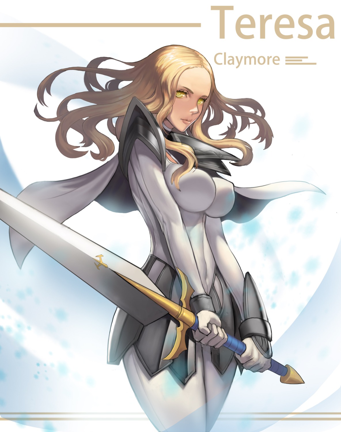 armor, bisho_no_teresa, bodysuit, claymore, erect_nipples, sword, teresa_(claymore)