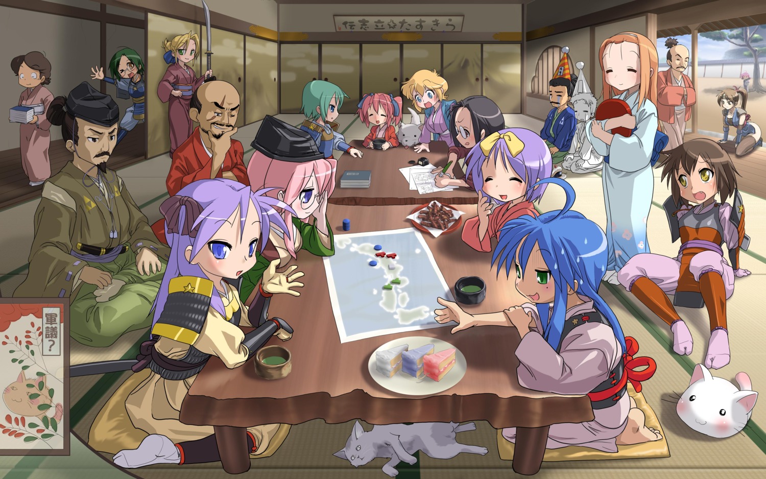 cosine, hiiragi_kagami, hiiragi_tsukasa, iwasaki_minami, izumi_konata, kobayakawa_yutaka, kogami_akira, kuroi_nanako