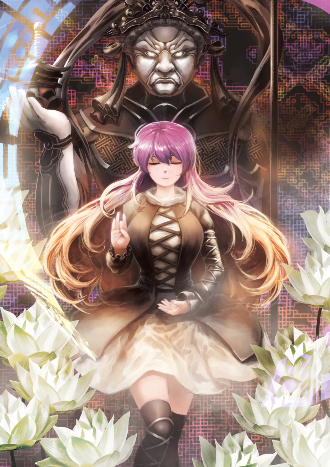 dress, hijiri_byakuren, hijiwryyyyy, thighhighs, touhou