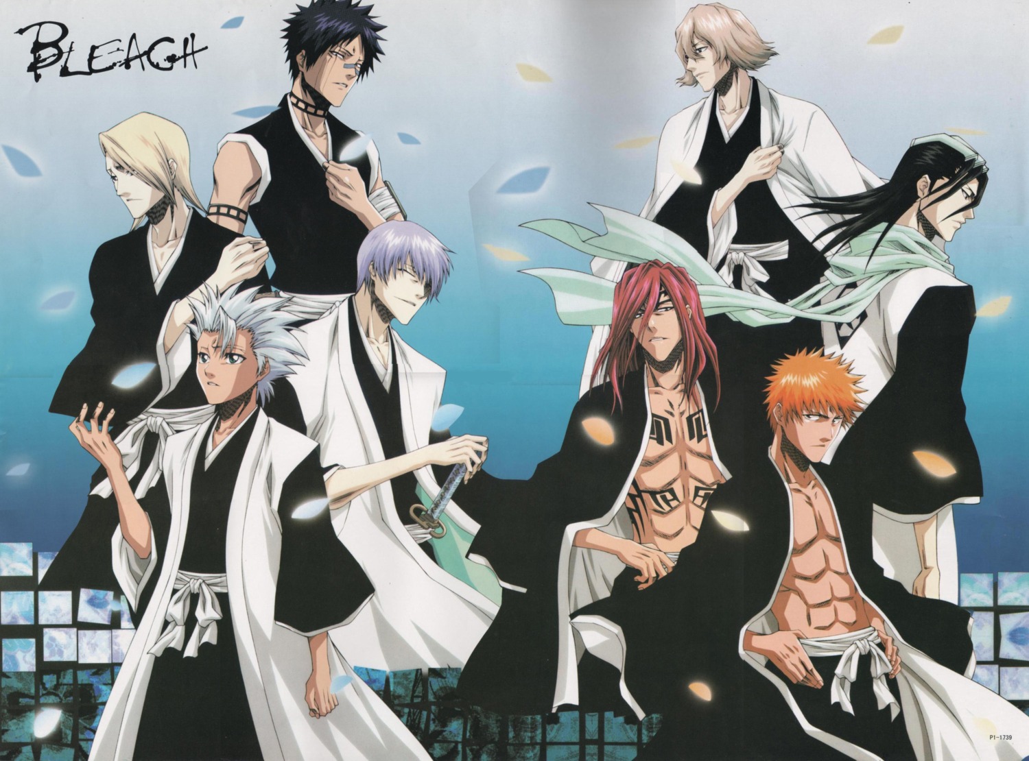 abarai_renji, bleach, hisagi_shuuhei, hitsugaya_toushirou, ichimaru_gin, kira_izuru, kuchiki_byakuya, kurosaki_ichigo