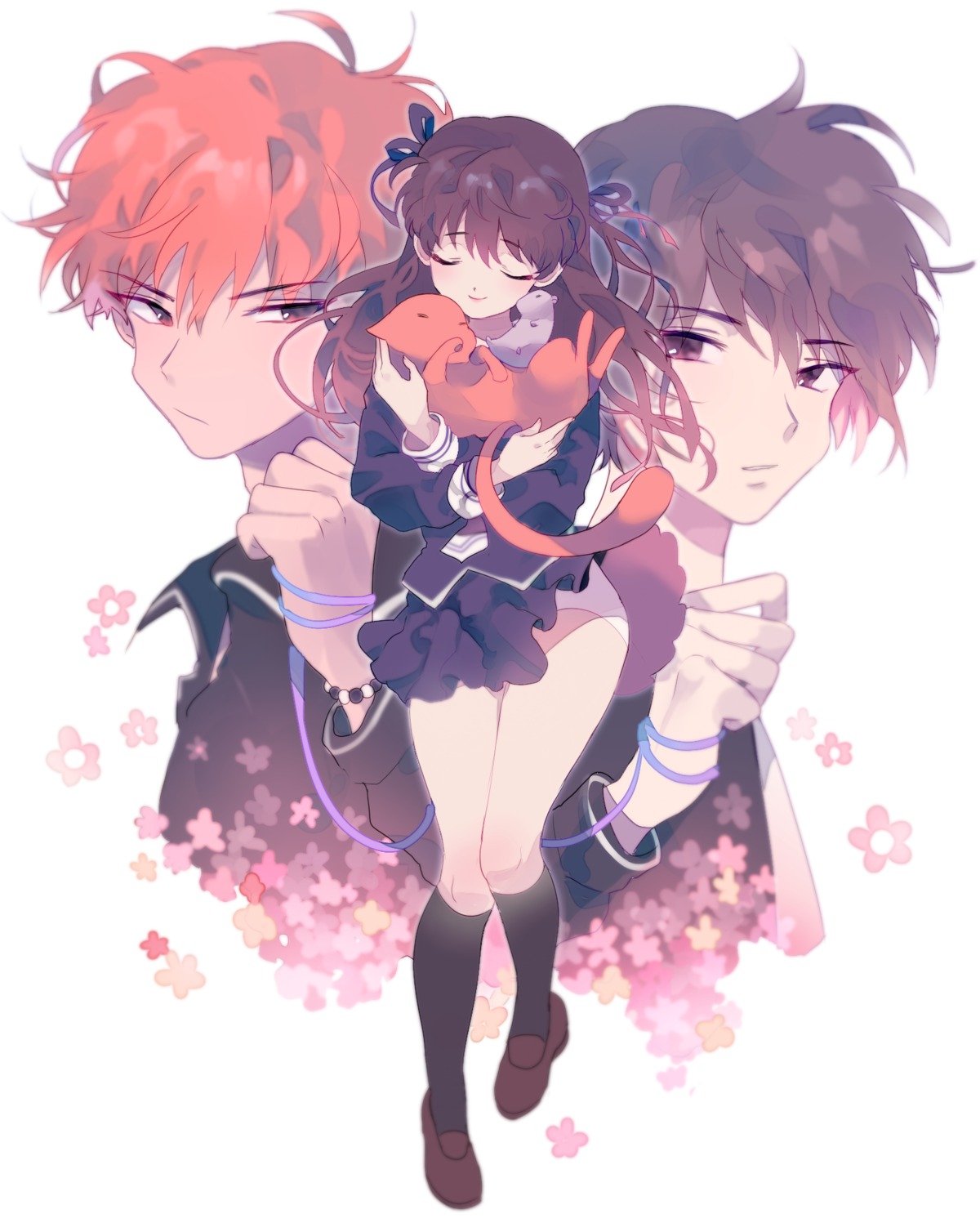 fruits_basket, honda_tohru, inhye, neko, pantsu, seifuku, sohma_kyo, sohma_yuki