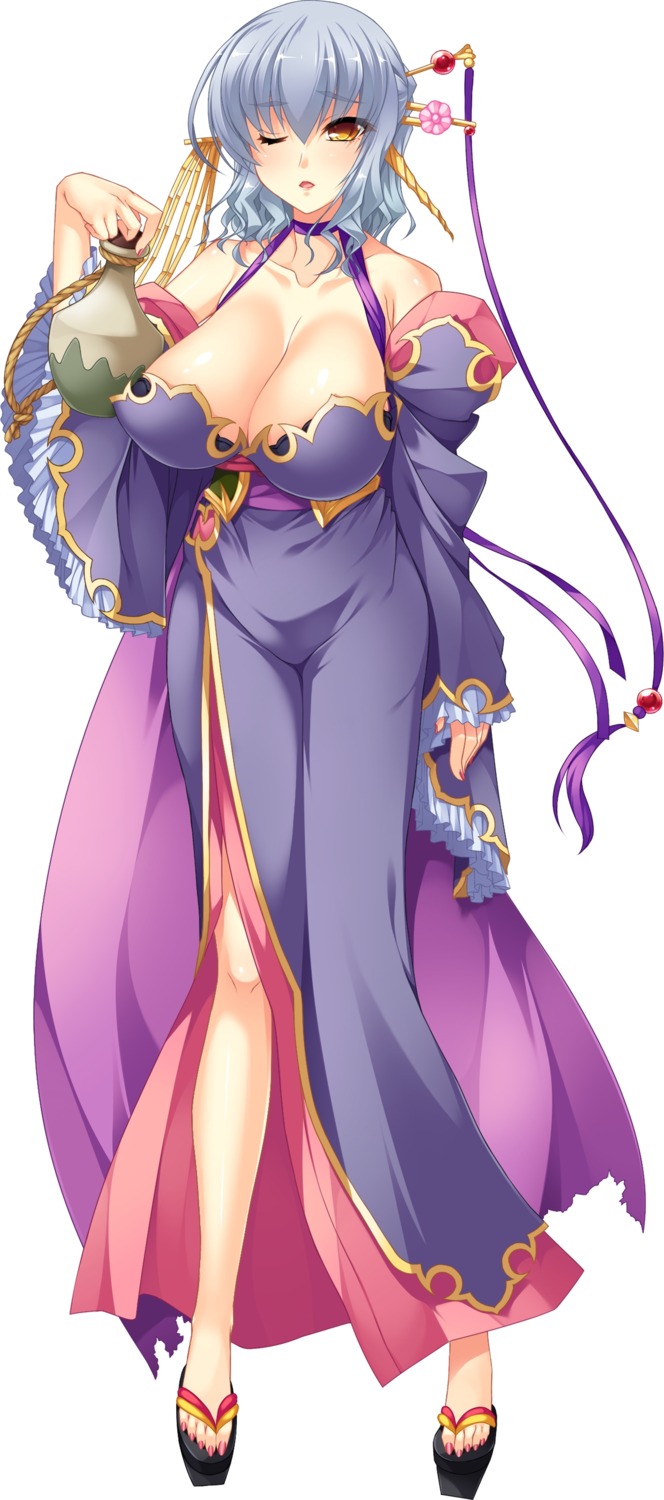 baseson, cleavage, dress, koihime_musou, no_bra, yatsuha_kanan