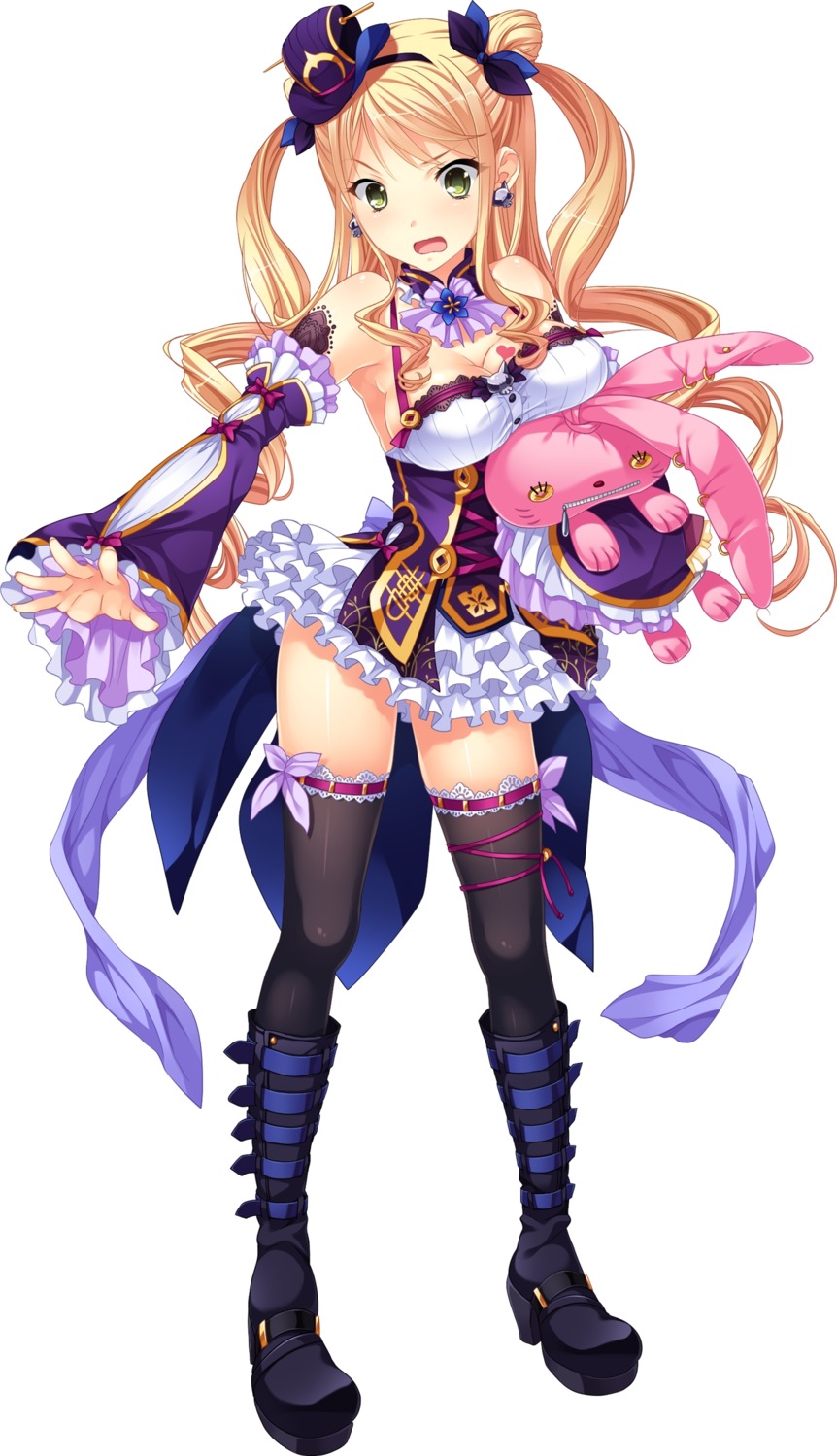 baseson, cleavage, garter, heels, koihime_musou, natsuhiko, soukou_koren, thighhighs