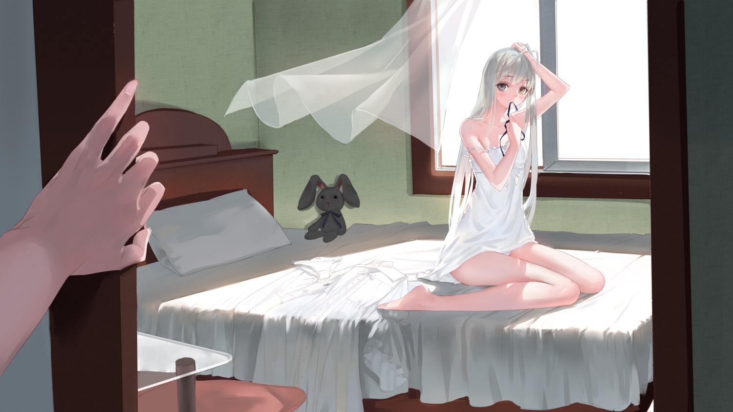 dress, heterochromia, kamachi_kamachi-ko, kasugano_sora, pantsu, yosuga_no_sora