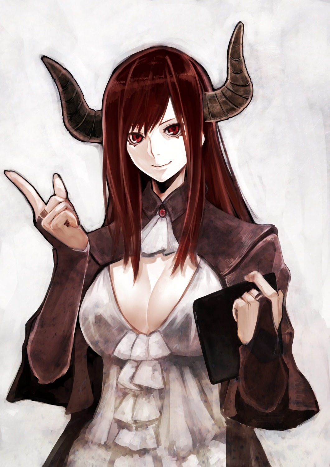 cleavage, horns, maou_(maoyuu_maou_yuusha), maoyuu_maou_yuusha, ryu0120