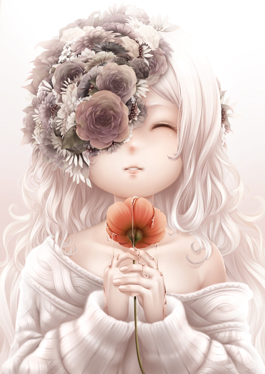 bouno_satoshi, eyepatch, sweater