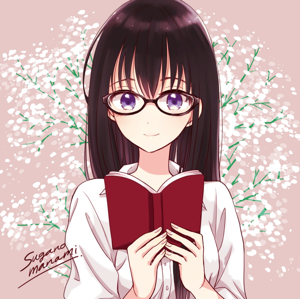 autographed, detexted, himawari-san, himawari-san_(character), megane, photoshop, sugano_manami