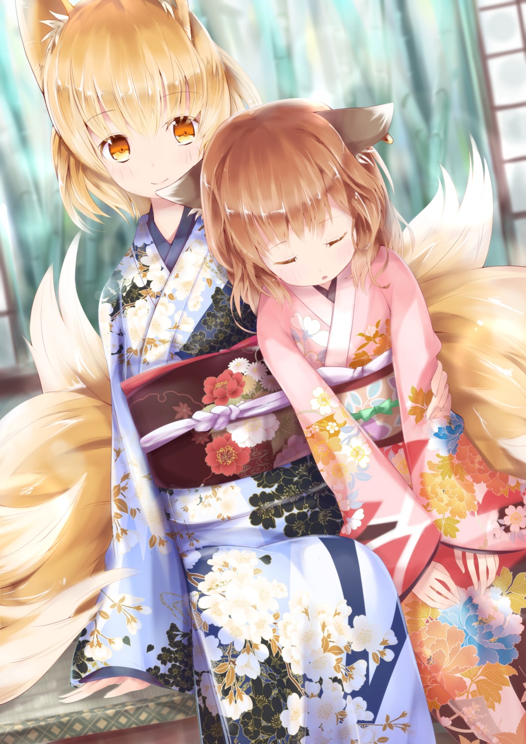 animal_ears, chen, japa, kimono, kitsune, tail, touhou, yakumo_ran