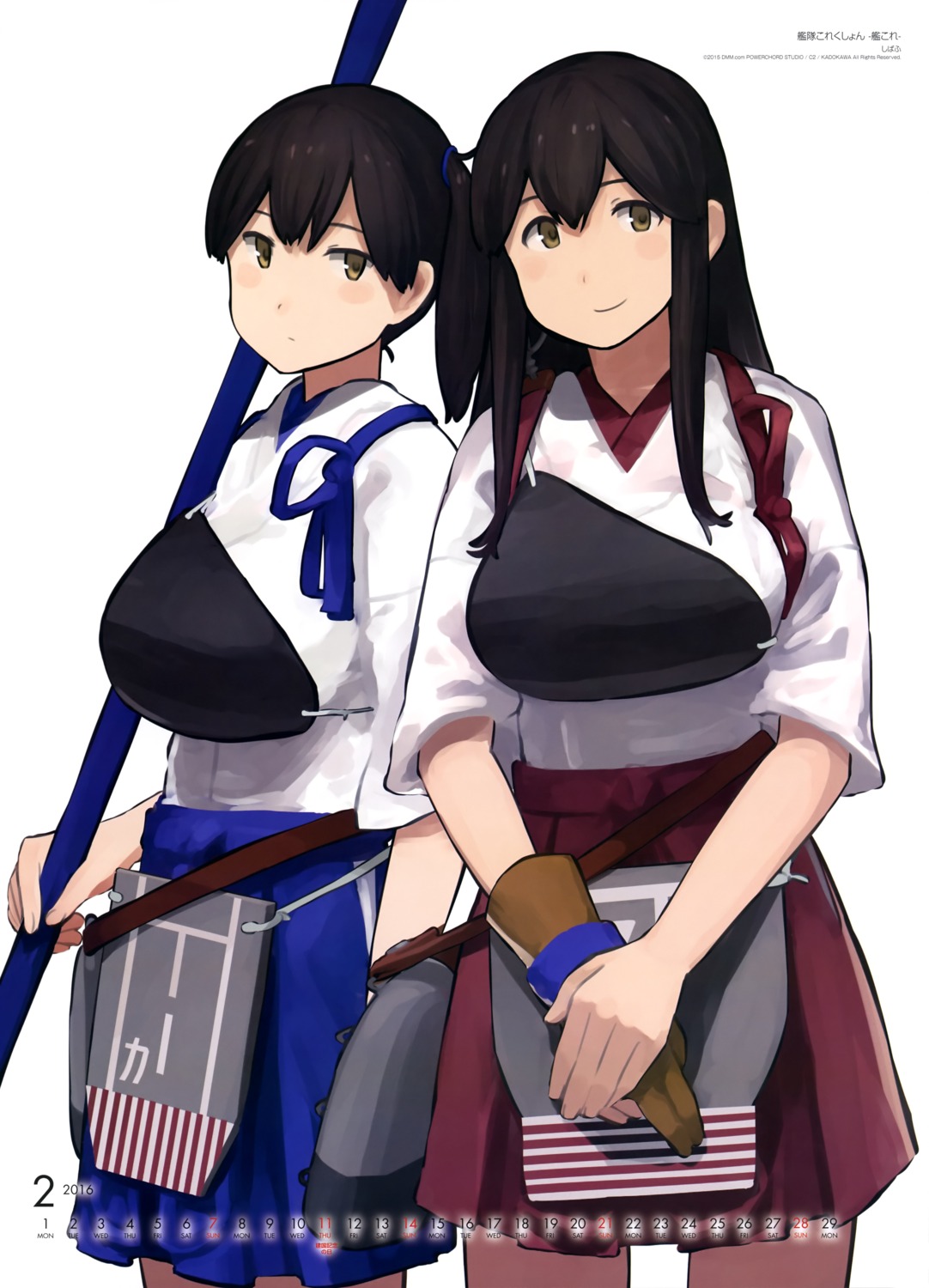 akagi_(kancolle), calendar, kaga_(kancolle), kantai_collection, shibafu