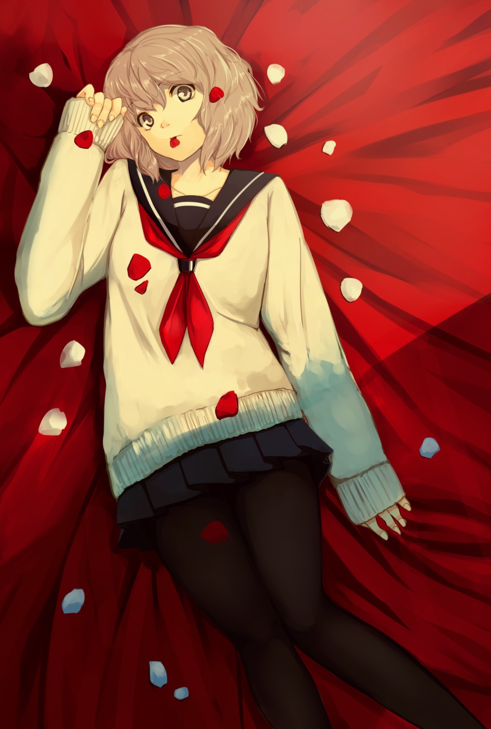 houmatu_awa, pantyhose, seifuku, sweater