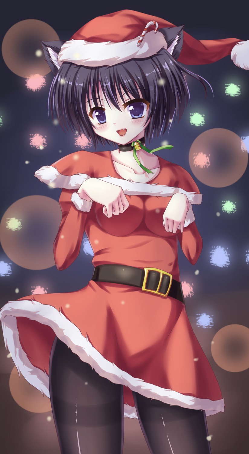 ame_wa_agattano, animal_ears, christmas, dress, pantyhose