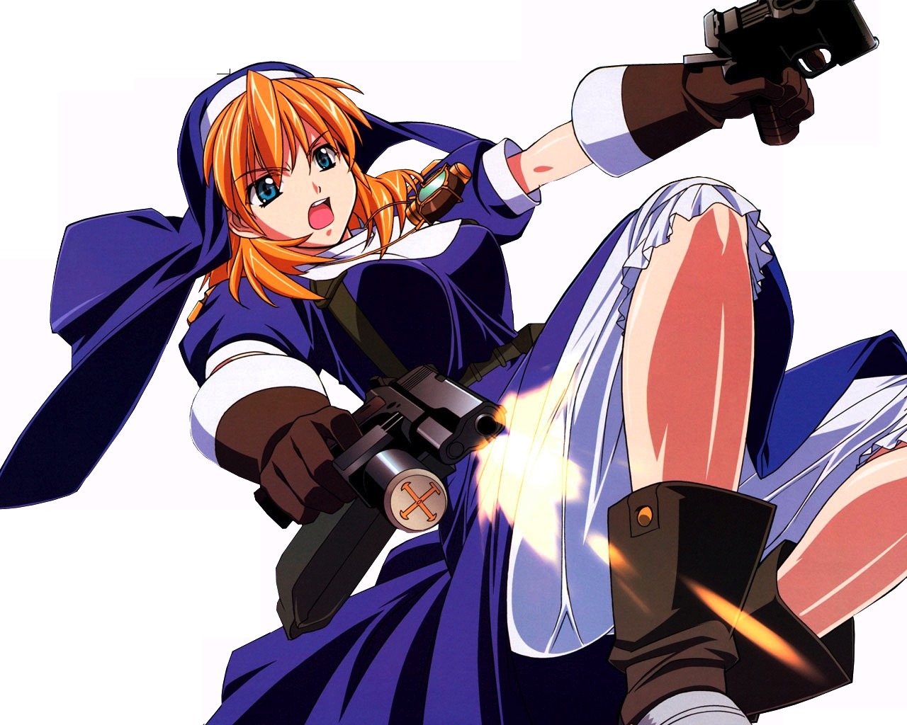 chrno_crusade, gun, nun, rosette_christopher, wallpaper