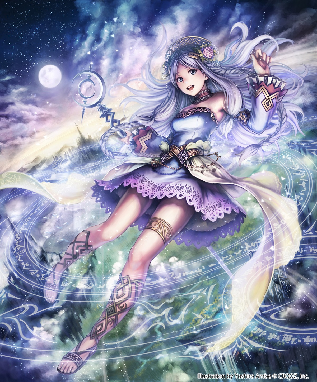 anbe_yoshirou, deity_wars, dress, garter, weapon