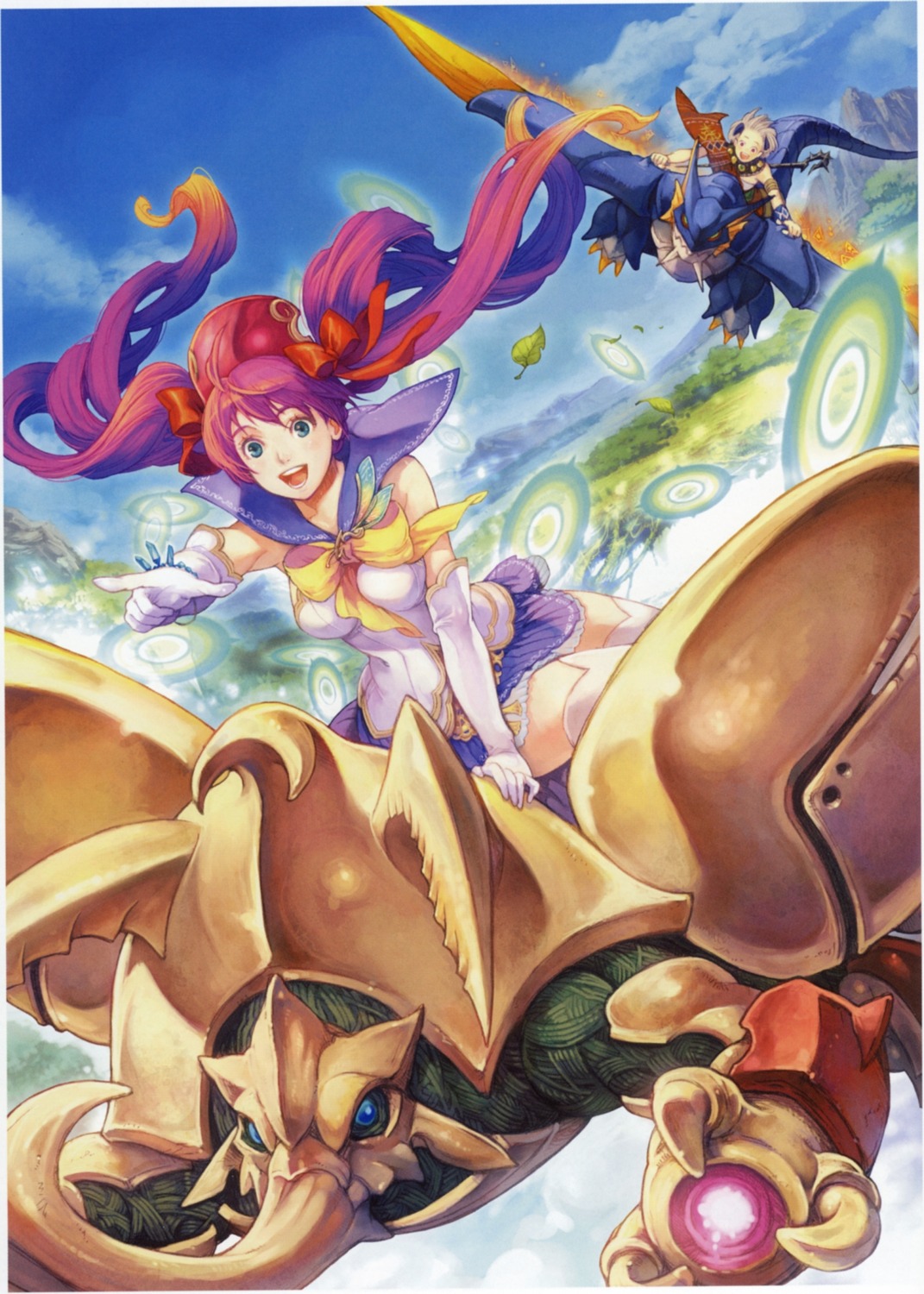 cropme, haccan, hirow, horns, kiniro, monster, mushihime-sama, mushihime-sama_futari, palm, reco_(mushihime-sama), seifuku, tail, thighhighs, wings