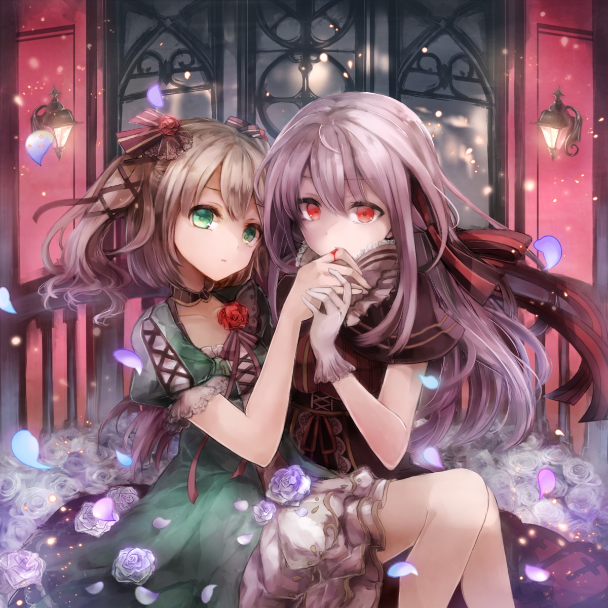 blood, dress, hinamori, yuri